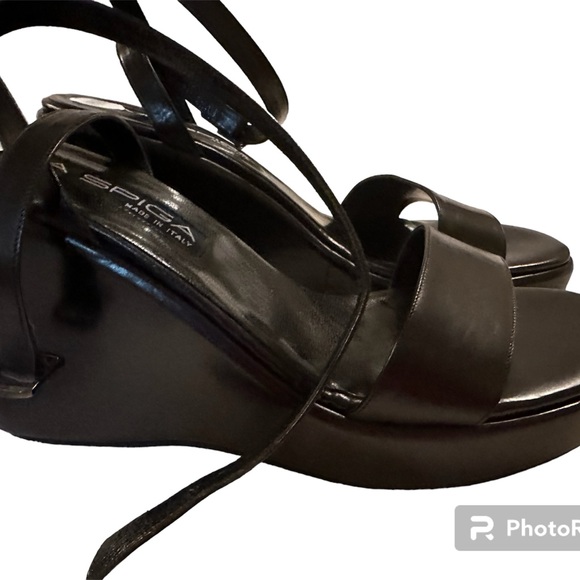 New VIA SPIGA PANDI Black Kerala calf platform shoes. Size 9.5 - Picture 2 of 3